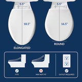 HD-7000 Electric Bidet Seat for Elongated Toilets in White with Fusion Heating Technology