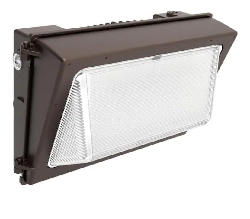 400-Watt Equivalent, Integrated LED Bronze Dusk to Dawn Wall Pack Light, 3000K-5000K