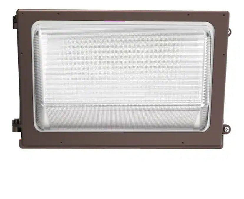 400-Watt Equivalent, Integrated LED Bronze Dusk to Dawn Wall Pack Light, 3000K-5000K