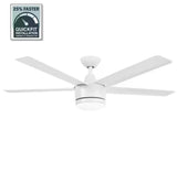 Merwry 52 in. Intergrated LED Matte White Ceiling Fan With Light And Remote Control