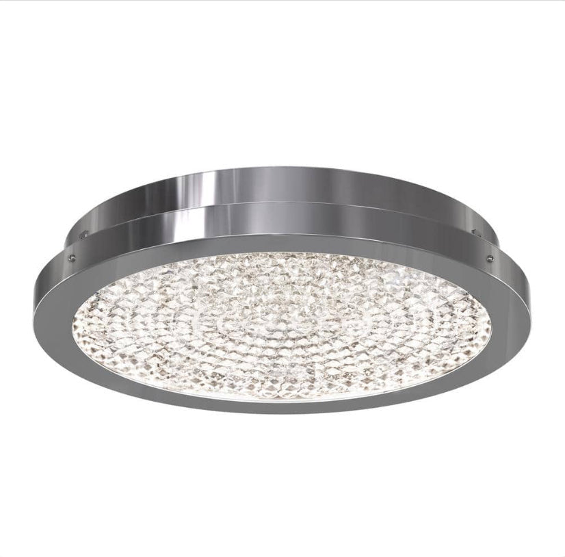 Glam 13.5 in. 1-Light Modern Chrome Integrated LED Flush Mount Ceiling Light Fixture for Kitchen or Bedroom