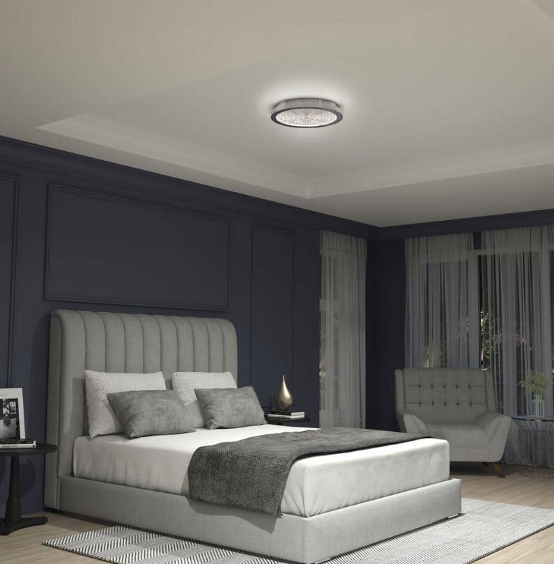 Glam 13.5 in. 1-Light Modern Chrome Integrated LED Flush Mount Ceiling Light Fixture for Kitchen or Bedroom