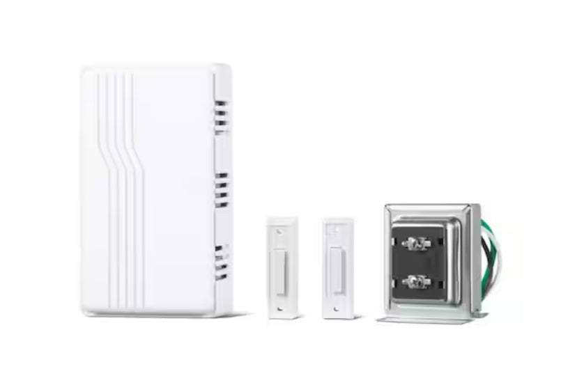 Wired Contractor Doorbell Kit with 2 Wired Push Buttons, White