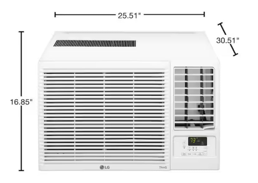 18,000 BTU 230/208V Window Air Conditioner Cools 1000 Sq. Ft. with Heater, Wi-Fi Enabled and Dehumidifier in White