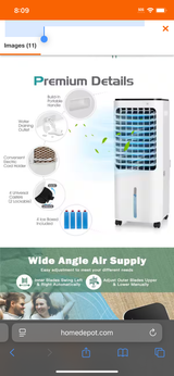 340 CFM 3-Speed 4-in-1 Portable Evaporative Cooler Air Cooler for 250 sq. ft.