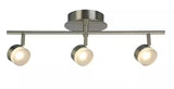 22.4 in. W x 5.8 in. H 3-Light Brushed Nickel Semi-Flushmount LED Fixed Track Lighting Kit with Glass Adjustable Shades