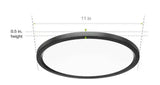 11 in. Matte Black Integrated LED Dimmable Selectable CCT Flush Mount Indoor Ceiling Light