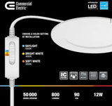 6 in. LED Slim 3 CCT Canless - White - (12-Pack)