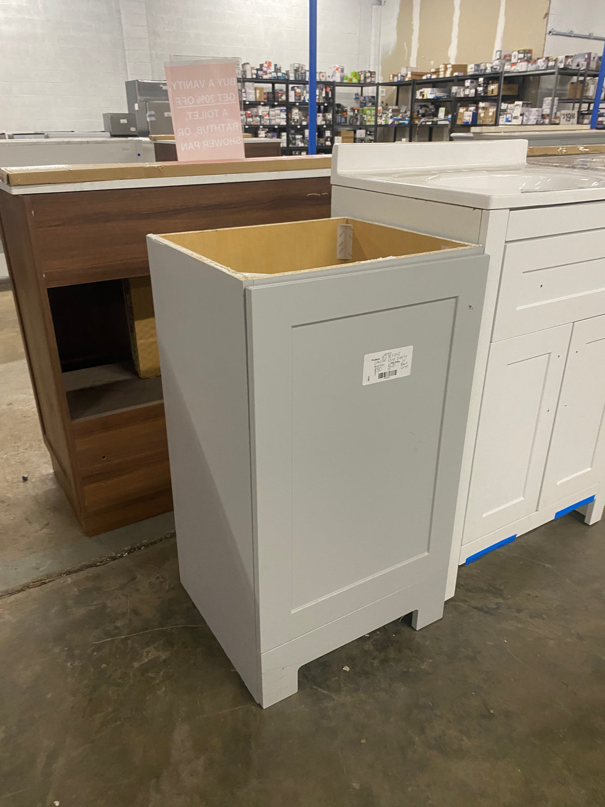 18 in. Single Sink Pearl Gray Bath Vanity without Top