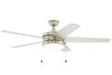 Portwood 60 in. Indoor/Outdoor Wet Rated Brushed Nickel Ceiling Fan with Integrated LED Included