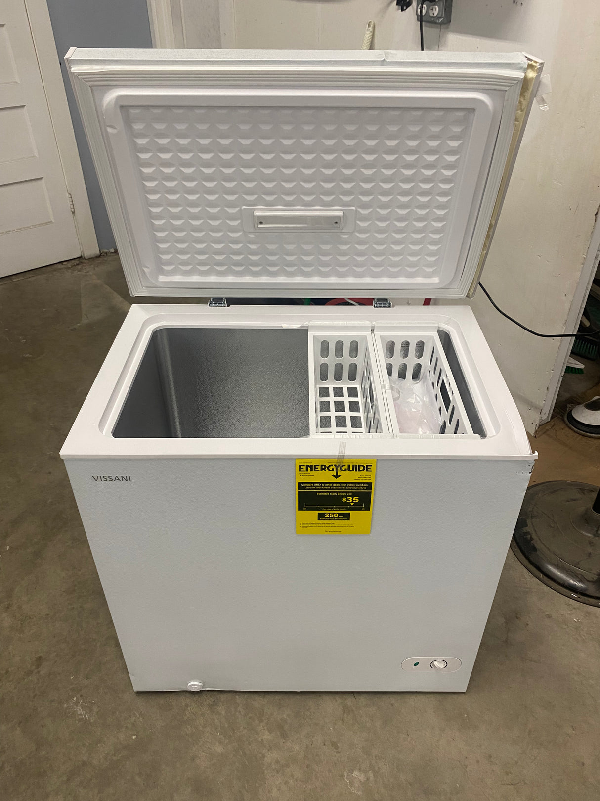 7.0 cu. ft. Manual Defrost Chest Freezer with LED Light in White Garage Ready