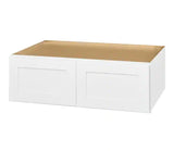 Avondale Shaker Alpine White Ready to Assemble Plywood 36 x 12in Wall Bridge Kitchen Cabinet(36 in W x 12 in H x 24in D)