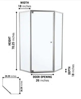 38 in. W x 74 in. H Neo-Angle Pivot Framed Corner Shower Enclosure in Chrome