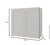 Avondale Shaker Dove Gray Ready to Assemble Plywood 30 in Wall Cabinet (30 in W x 30 in H x 12 in D)