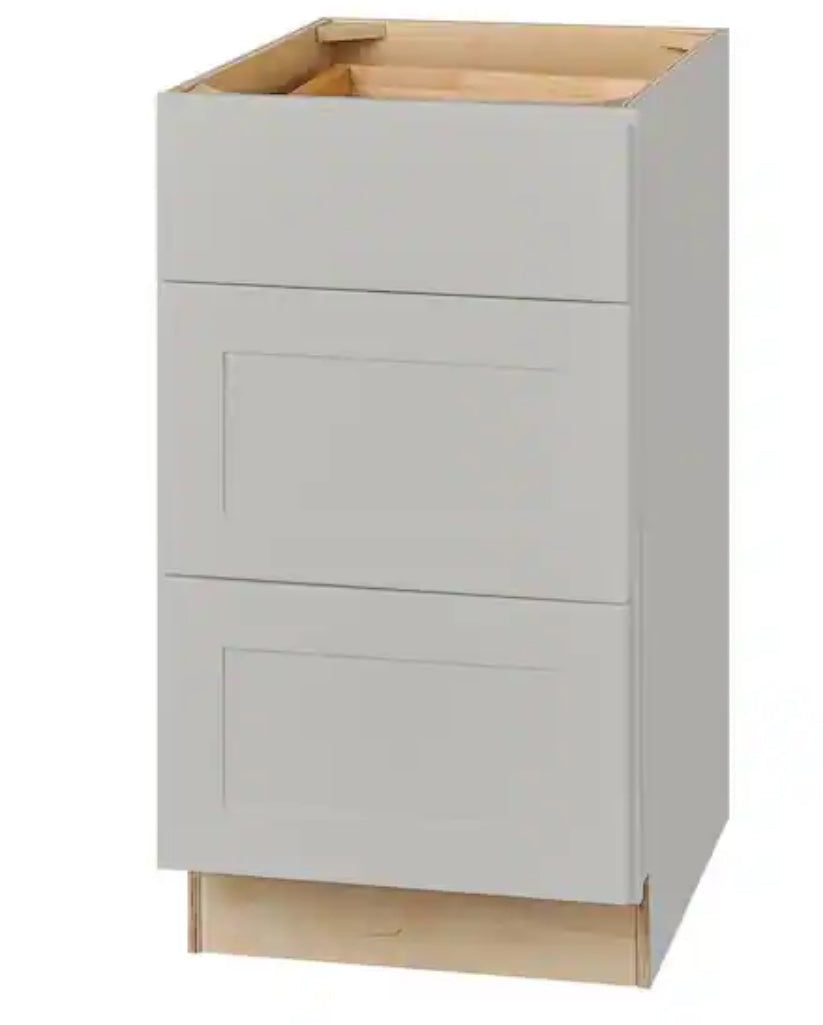 Avondale Shaker Dove Gray Quick Assemble Plywood 18 in Drawer Base Cabinet (18 in W x 24 in D x 34.5 in H)