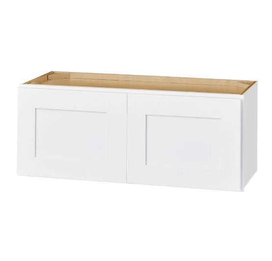 Avondale 33 in. W x 24 in. D x 12 in. H Ready to Assemble Plywood Shaker Wall Bridge Kitchen Cabinet in Alpine White