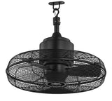 Conyer 20 in. Indoor/Wet Outdoor 3-Speed Anywhere Fan Matte Black with Convenient Hanging Hook