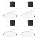 6 in. Selectable CCT Regressed Canless Integrated LED Downlight with New Construction Smashplate (4-Pack)