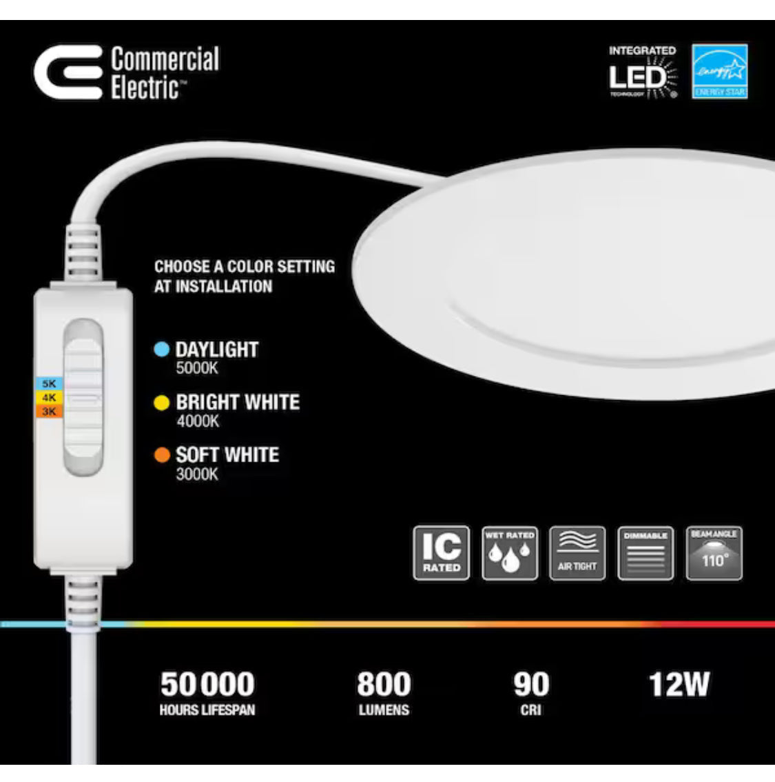 6 in. Selectable CCT Regressed Canless Integrated LED Downlight with New Construction Smashplate (4-Pack)