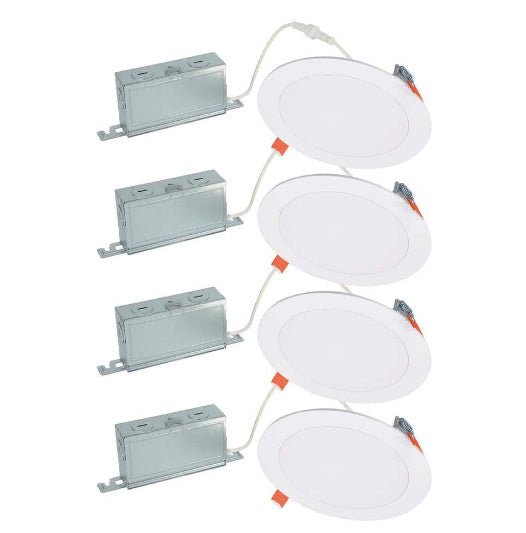 HLBSL6 6 in. Adjustable CCT Canless IC Rated Dimmable Indoor Integrated LED Recessed Light Kit (4-Pack)