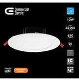 BLD 4 in. White Integrated LED Recessed Ceiling Mount Light Trim 3000K Soft White