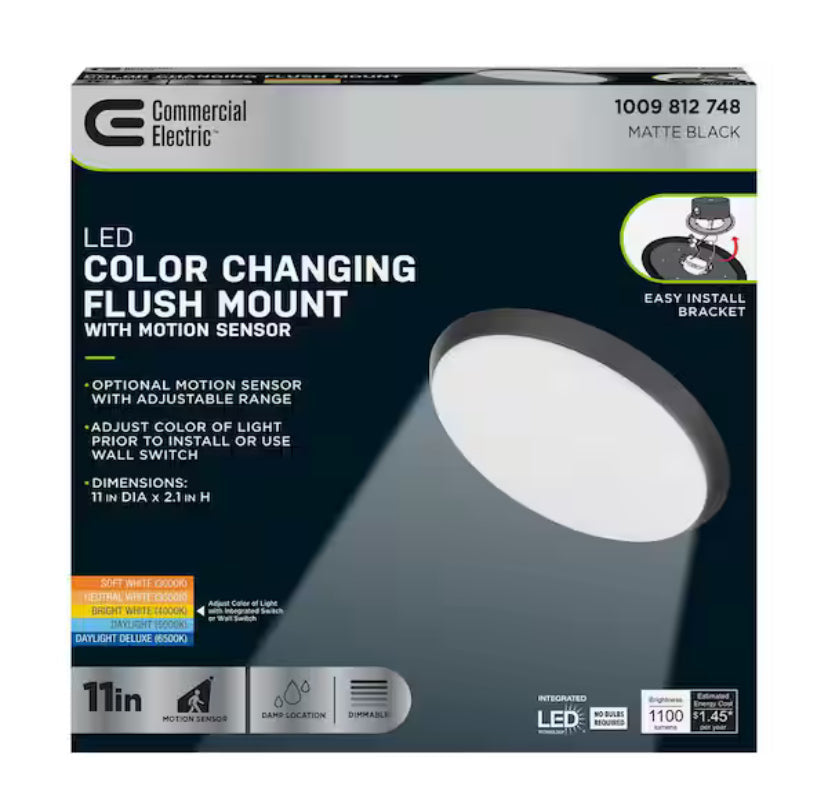 16 in. Low Profile LED Flush Mount Round Closet Light Fixture 1700 Lumens 3000K 4000K 5000K Dimmable Hallway Stairwell