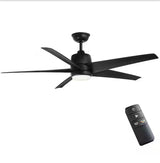 Mena 54 in. White Color Changing Integrated LED Indoor/Outdoor Matte Black Ceiling Fan with Light Kit and Remote Control