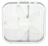 30 in. 3 Speeds Box Fan in White with Save-Smart Technology for Energy Efficiency, Carry Handle