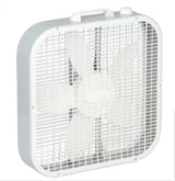 30 in. 3 Speeds Box Fan in White with Save-Smart Technology for Energy Efficiency, Carry Handle