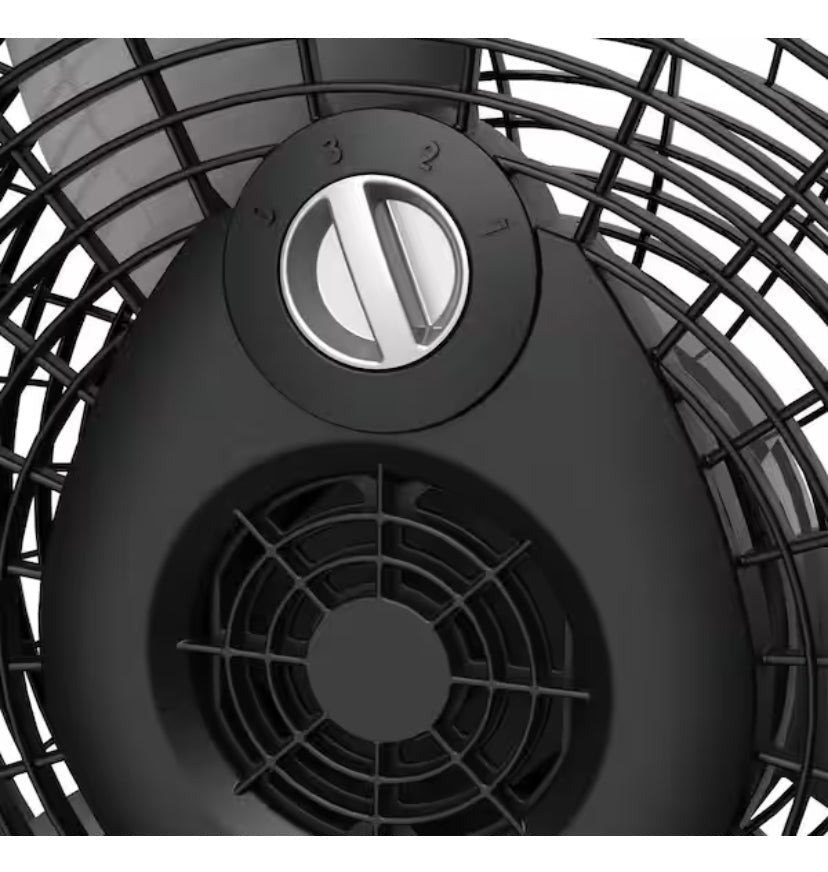 20 in. 3 Speeds Floor Fan in Black with 90 Degrees Tilt Adjustment, Built-In Carry Handle, Wall Mountable