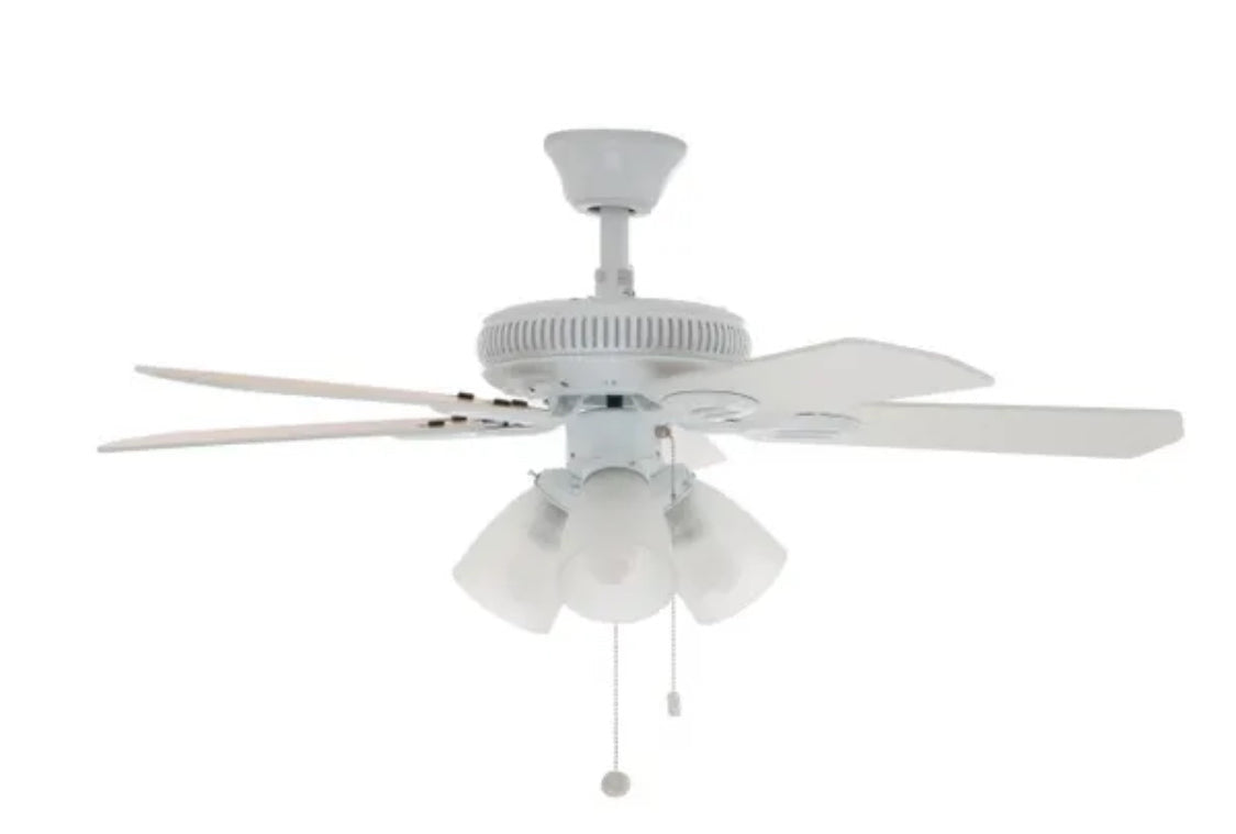 Glendale 42 in. LED Indoor White Ceiling Fan with Light Kit