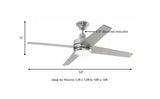 Mercer 52 in. LED Indoor Brushed Nickel Ceiling Fan with Light Kit and Remote Control