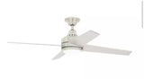 Mercer 52 in. LED Indoor Brushed Nickel Ceiling Fan with Light Kit and Remote Control