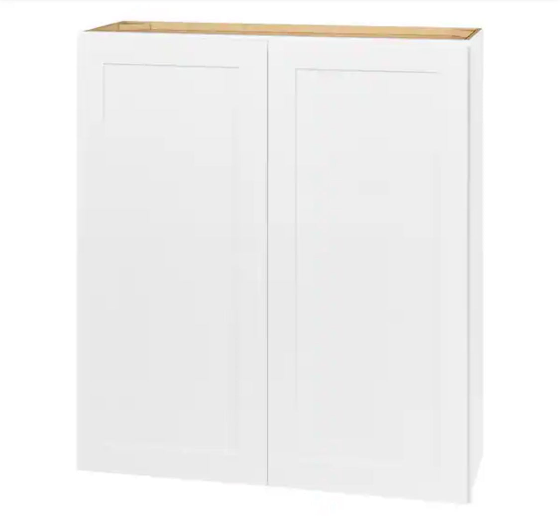 Avondale Shaker Alpine White Ready to Assemble Plywood 36 in Wall Kitchen Cabinet (36 in W x 42 in H x 12 in D)