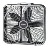 20 in. 3 Speeds Box Fan in Gray with Weather-Shield Design for Window Use, Energy Efficent, Carry Handle, Steel Body