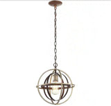Barton Bay 1-Light Bronze and Champagne Pewter Orb Mini Pendant