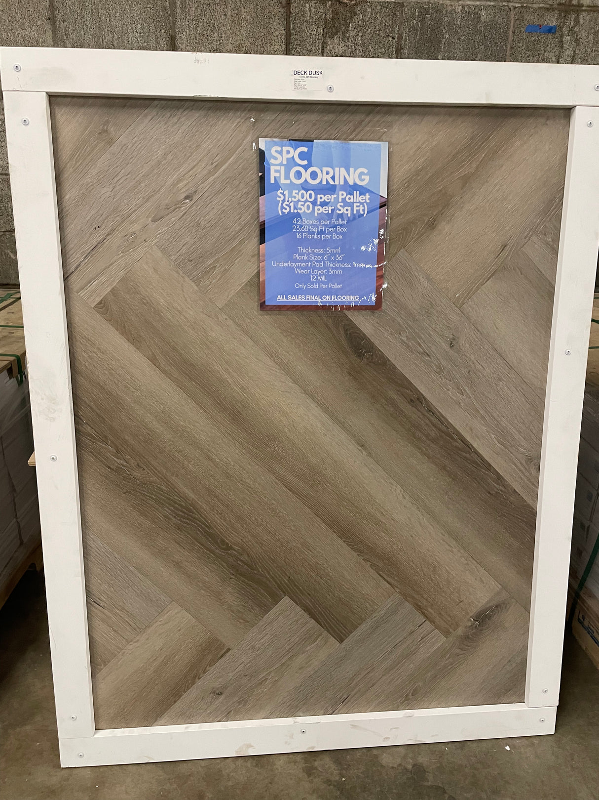 LVP SPC Flooring (ALL SALES FINAL ON FLOORING)