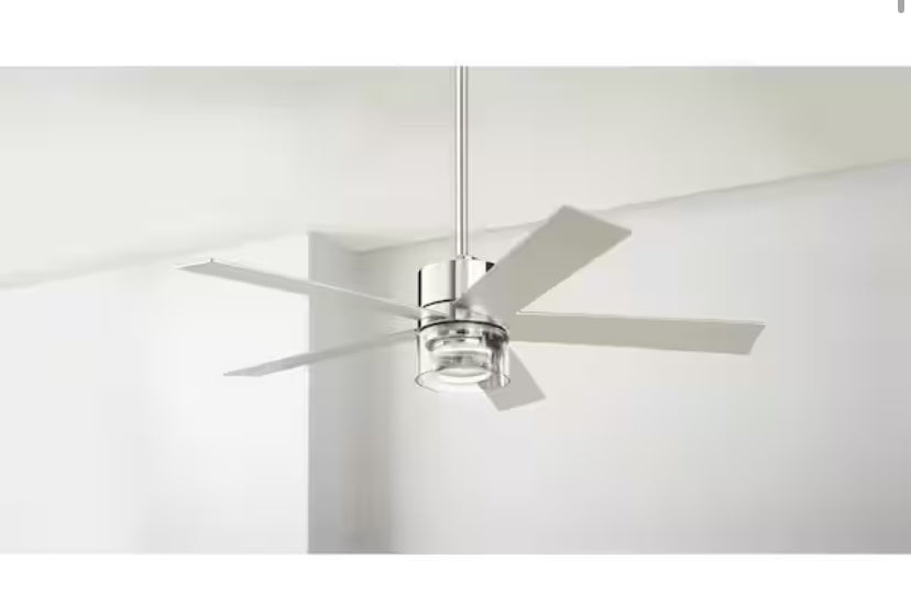 Crysalis 52 in. Integrated CCT LED with Bubble Glass Indoor Chrome Ceiling Fan with Remote Control