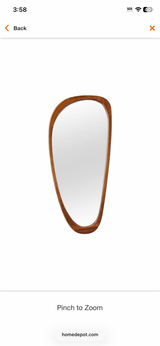 22 in. W x 48.1 in. H Irregular Brown Natural Solid Wood Frame Decorative Mirror