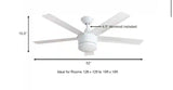 Merwry 52 in. Integrated LED Indoor White Ceiling Fan with Light Kit and Remote Control