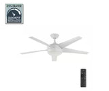 Windward IV 52 in. Indoor LED Matte White Ceiling Fan with Dimmable Light Kit, Remote Control and Reversible Motor