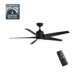 Mena 54 in. White Color Changing Integrated LED Indoor/Outdoor Matte Black Ceiling Fan with Light Kit and Remote Control