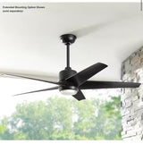 Mena 54 in. White Color Changing Integrated LED Indoor/Outdoor Matte Black Ceiling Fan with Light Kit and Remote Control