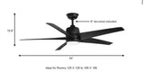 Mena 54 in. White Color Changing Integrated LED Indoor/Outdoor Matte Black Ceiling Fan with Light Kit and Remote Control