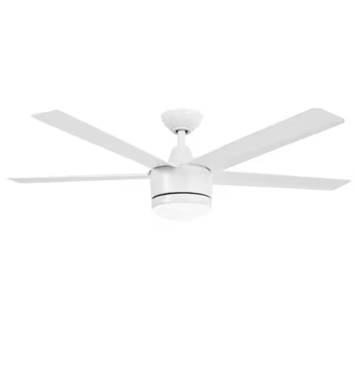 Merwry 52 in. Intergrated LED Matte White Ceiling Fan With Light And Remote Control