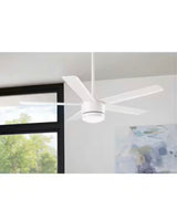 Merwry 52 in. Intergrated LED Matte White Ceiling Fan With Light And Remote Control