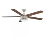 Merwry 52 in. Integrated LED Indoor Brushed Nickel Ceiling Fan with Light Kit and Remote Control