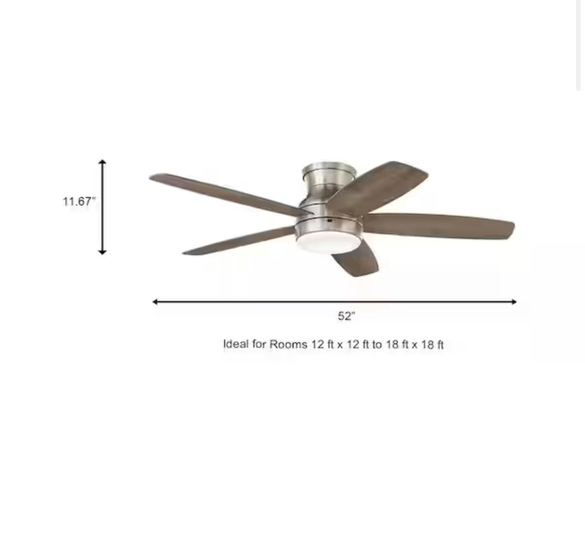 Ashby Park 52 in. White Color Changing Integrated LED Brushed Nickel Ceiling Fan with Light Kit and Remote Control