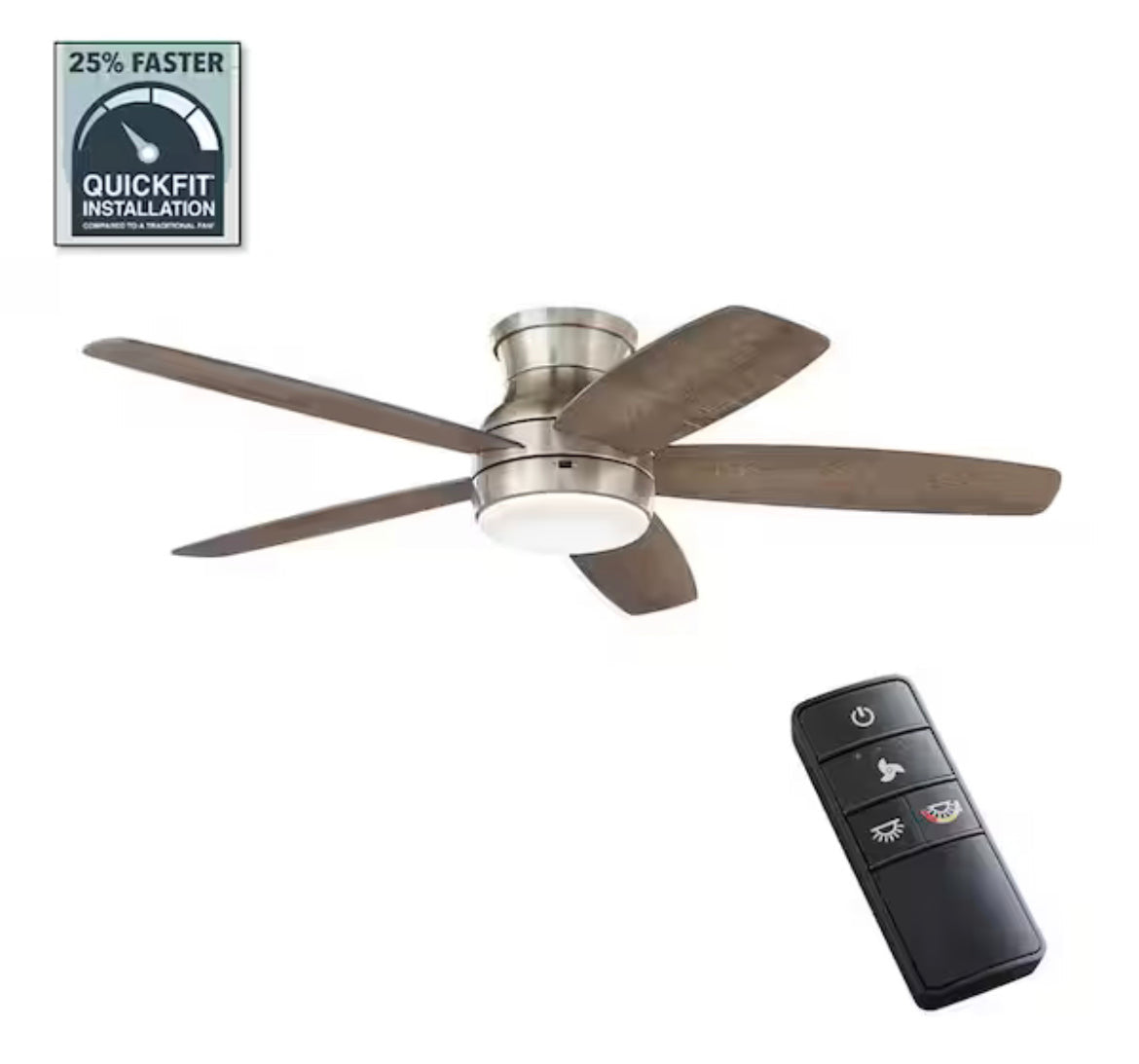 Ashby Park 52 in. White Color Changing Integrated LED Brushed Nickel Ceiling Fan with Light Kit and Remote Control