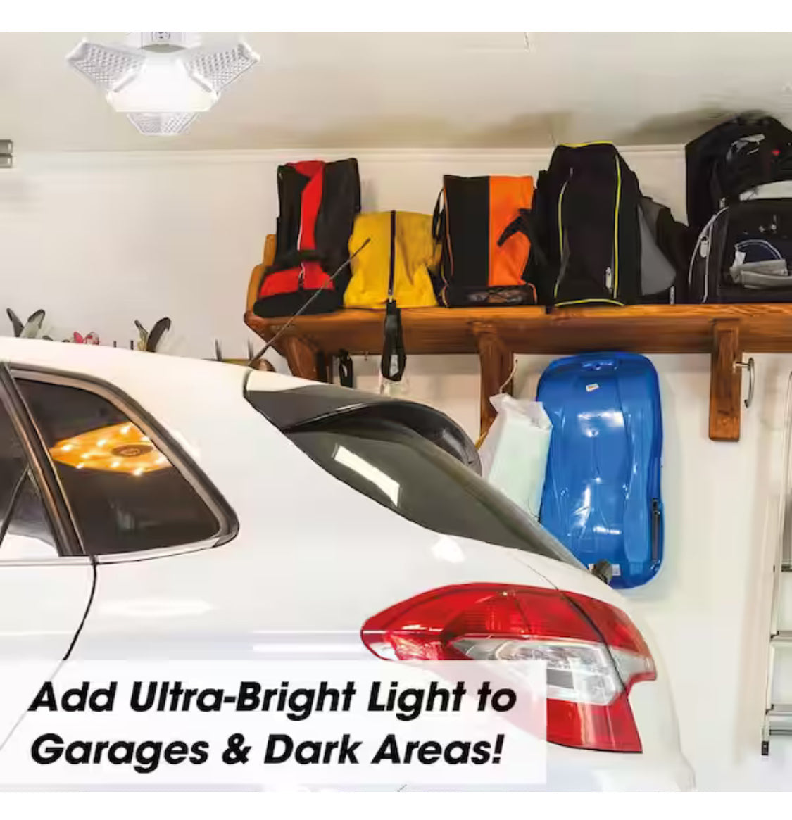 20-Watt 72 LED Lamp Lights 6500K Garage Ultra-Bright